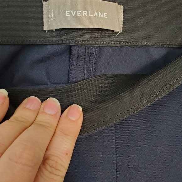 EVERLANE Skinny Navy Stretch Trousers with Side Zipper - Picture 12 of 12